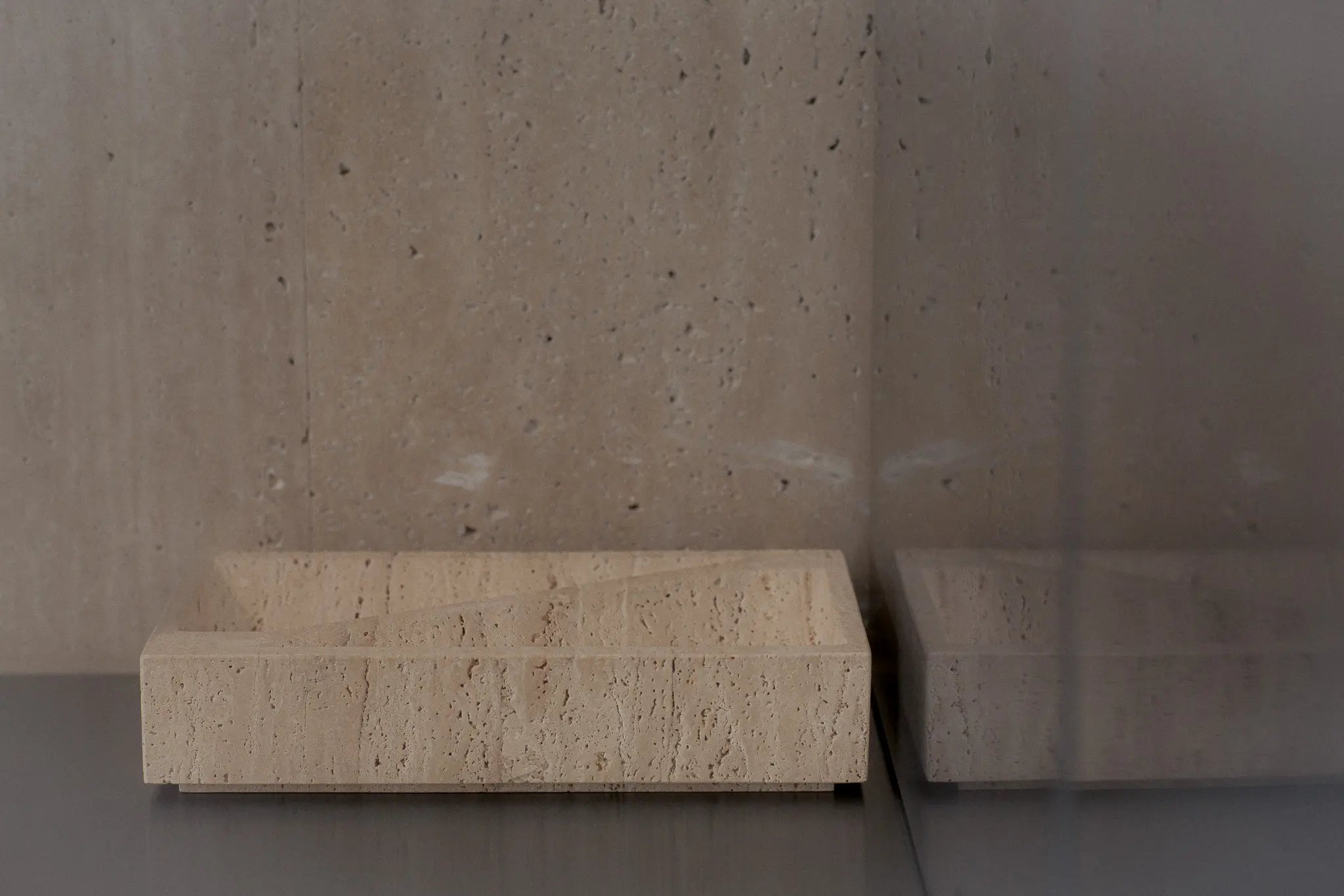 Block Travertine Tray